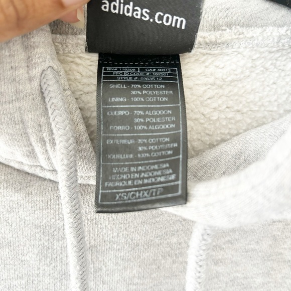 Adidas Grey Pullover Hoodie Size Small - Picture 5 of 5